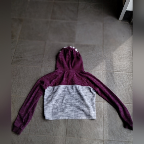 Reflex Womens medium Love Logo Pullover Blended Cotton Burgundy Hoodie crop top - Picture 4 of 12